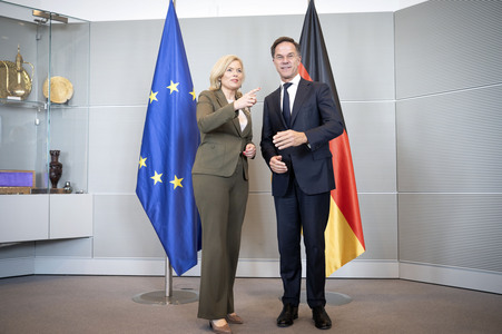 Bundestagspräsidentin Julia Klöckner und NATO-Generalsekretär Mark Rutte in Berlin