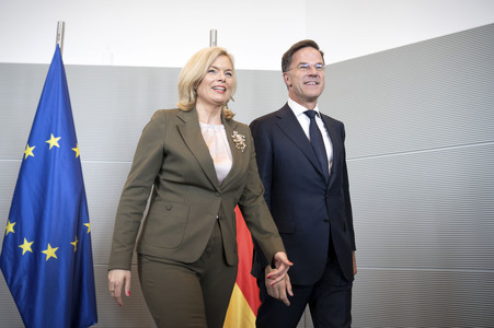 Bundestagspräsidentin Julia Klöckner und NATO-Generalsekretär Mark Rutte in Berlin