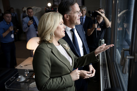 Bundestagspräsidentin Julia Klöckner und NATO-Generalsekretär Mark Rutte in Berlin