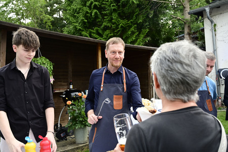 Veranstaltung der CDU 'Kretschmer grillt' in Markersdorf