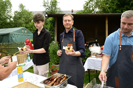 Veranstaltung der CDU 'Kretschmer grillt' in Markersdorf