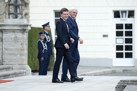 Empfang des Präsidenten von Rumänien im Schloss Bellevue in Berlin