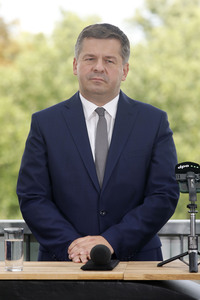 Pressekonferenz von Reiner Haseloff und Sven Schulze in Magdeburg