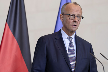 Pressestatement von Selenskyj und Merz in Berlin