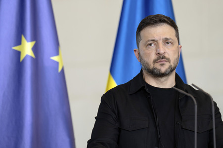 Pressestatement von Selenskyj und Merz in Berlin