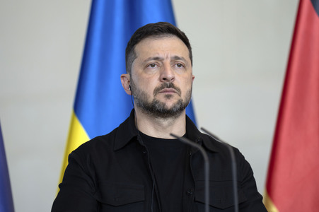 Pressestatement von Selenskyj und Merz in Berlin