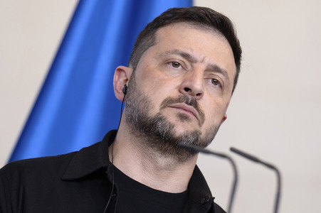 Pressestatement von Selenskyj und Merz in Berlin