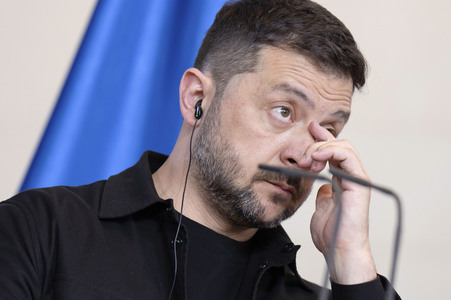 Pressestatement von Selenskyj und Merz in Berlin