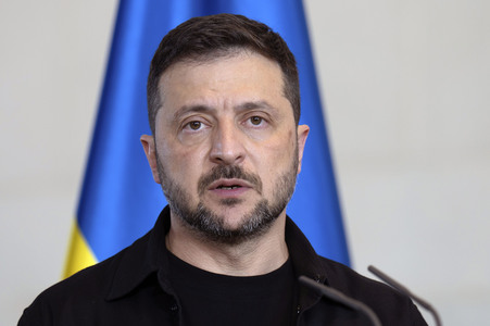 Pressestatement von Selenskyj und Merz in Berlin