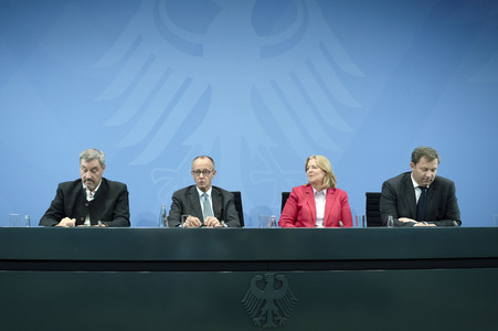 Pressekonferenz nach der Sitzung des Koalitionsausschusses in Berlin