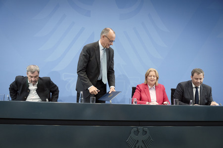 Pressekonferenz nach der Sitzung des Koalitionsausschusses in Berlin