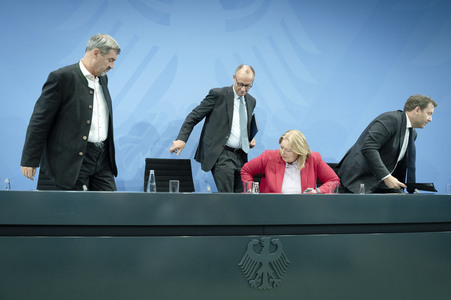 Pressekonferenz nach der Sitzung des Koalitionsausschusses in Berlin