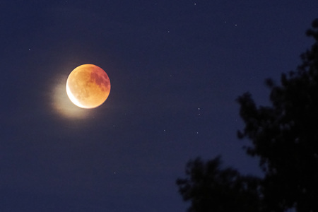 Mondfinsternis mit Blutmond über Hannover