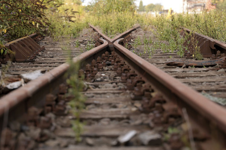 Stillgelegte Eisenbahngleise in Köln