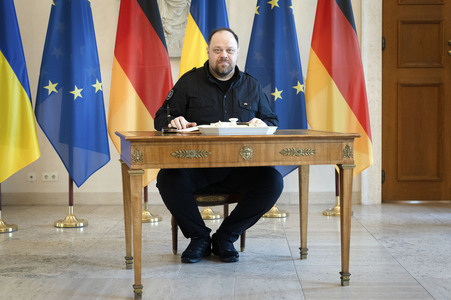 Begrüßung des ukrainischen Parlamentspräsidenten in Berlin