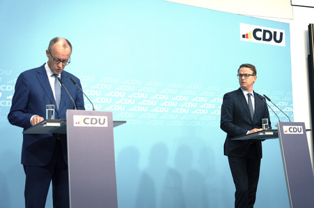 Pressekonferenz zu den Ergebnissen der Präsidiumsklausur mit dem Bundeskanzler und Parteivorsitzenden der CDU in Berlin