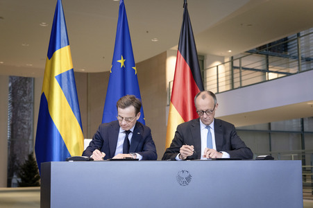 Unterzeichnung der deutsch-schwedischen Innovationspartnerschaft in Berlin