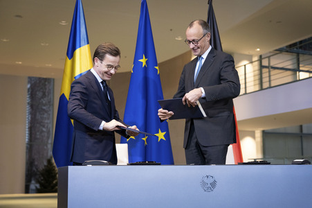 Unterzeichnung der deutsch-schwedischen Innovationspartnerschaft in Berlin