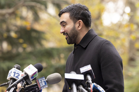 Pressekonferenz mit Zohran Mamdani in New York