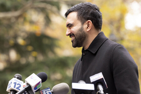 Pressekonferenz mit Zohran Mamdani in New York