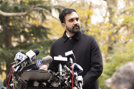 Pressekonferenz mit Zohran Mamdani in New York