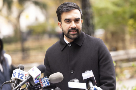Pressekonferenz mit Zohran Mamdani in New York