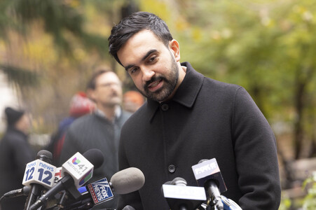 Pressekonferenz mit Zohran Mamdani in New York