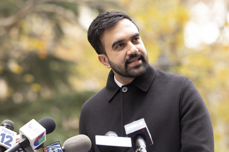 Pressekonferenz mit Zohran Mamdani in New York