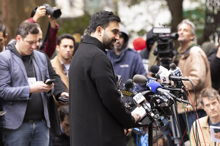 Pressekonferenz mit Zohran Mamdani in New York