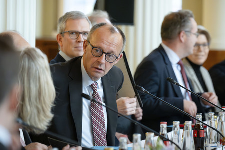 Antrittsbesuch von Bundeskanzler Friedrich Merz im Roten Rathaus in Berlin