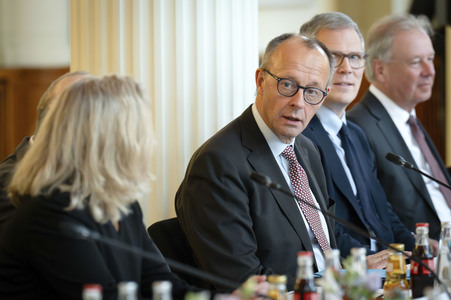 Antrittsbesuch von Bundeskanzler Friedrich Merz im Roten Rathaus in Berlin