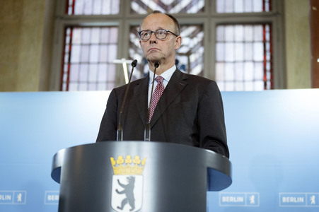 Antrittsbesuch von Bundeskanzler Friedrich Merz im Roten Rathaus in Berlin