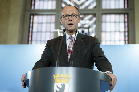 Antrittsbesuch von Bundeskanzler Friedrich Merz im Roten Rathaus in Berlin