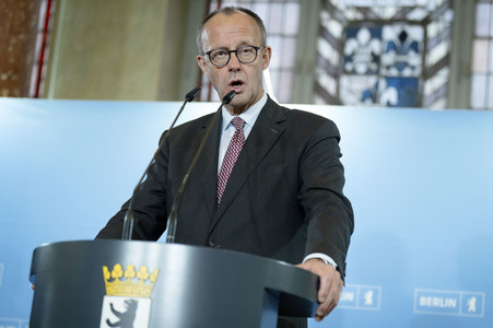 Antrittsbesuch von Bundeskanzler Friedrich Merz im Roten Rathaus in Berlin