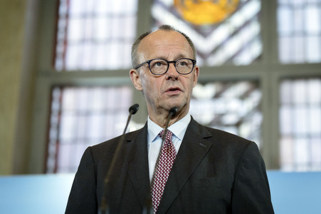 Antrittsbesuch von Bundeskanzler Friedrich Merz im Roten Rathaus in Berlin