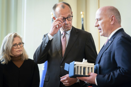 Antrittsbesuch von Bundeskanzler Friedrich Merz im Roten Rathaus in Berlin