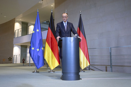Pressestatement von Friedrich Merz in Berlin