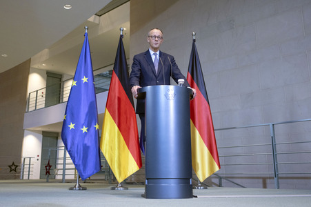 Pressestatement von Friedrich Merz in Berlin
