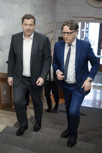 Pressekonferenz zur Vorstellung des Deutschlandfonds bei der KfW-Bankengruppe in Berlin