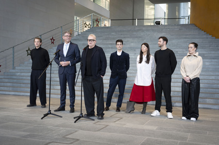 Pressestatment mit Wolfram Weimer nach dem Treffen mit Musikerinnen und Musikern im Kanzleramt in Berlin
