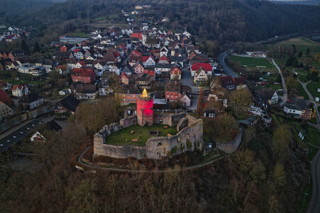 Adventskerze Burgruine Polle
