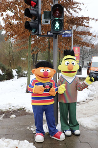 Ernie und Bert werden Ampelmännchen in Hamburg