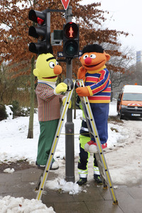 Ernie und Bert werden Ampelmännchen in Hamburg