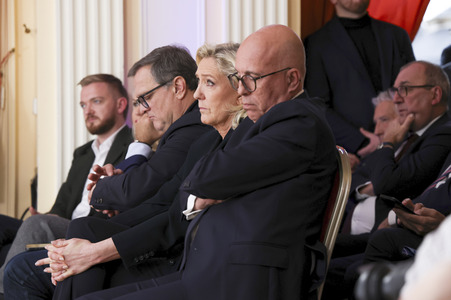 Pressekonferenz mit Jordan Bardella in Paris
