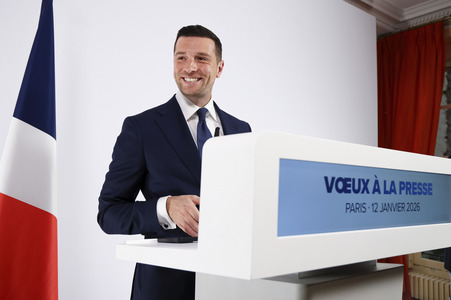 Pressekonferenz mit Jordan Bardella in Paris