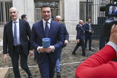 Pressekonferenz mit Jordan Bardella in Paris