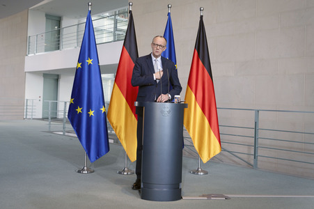 Pressestatement von Friedrich Merz in Berlin