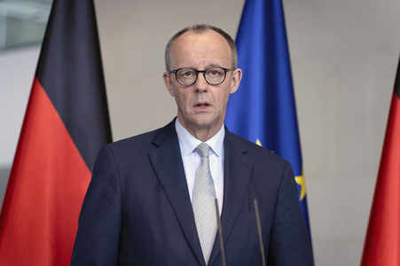 Pressestatement von Friedrich Merz in Berlin