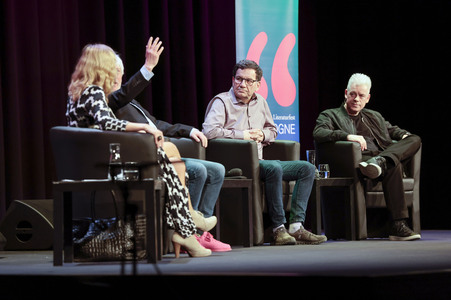 Jürgen Becker, Moritz Netenjakob, Susanne Pätzold und Michael Mittermeier auf der lit.Cologne 2026