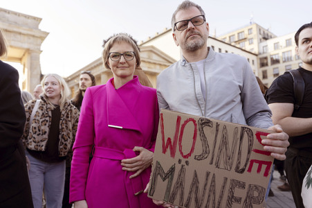Demonstration vom Feminist Fight Club in Berlin